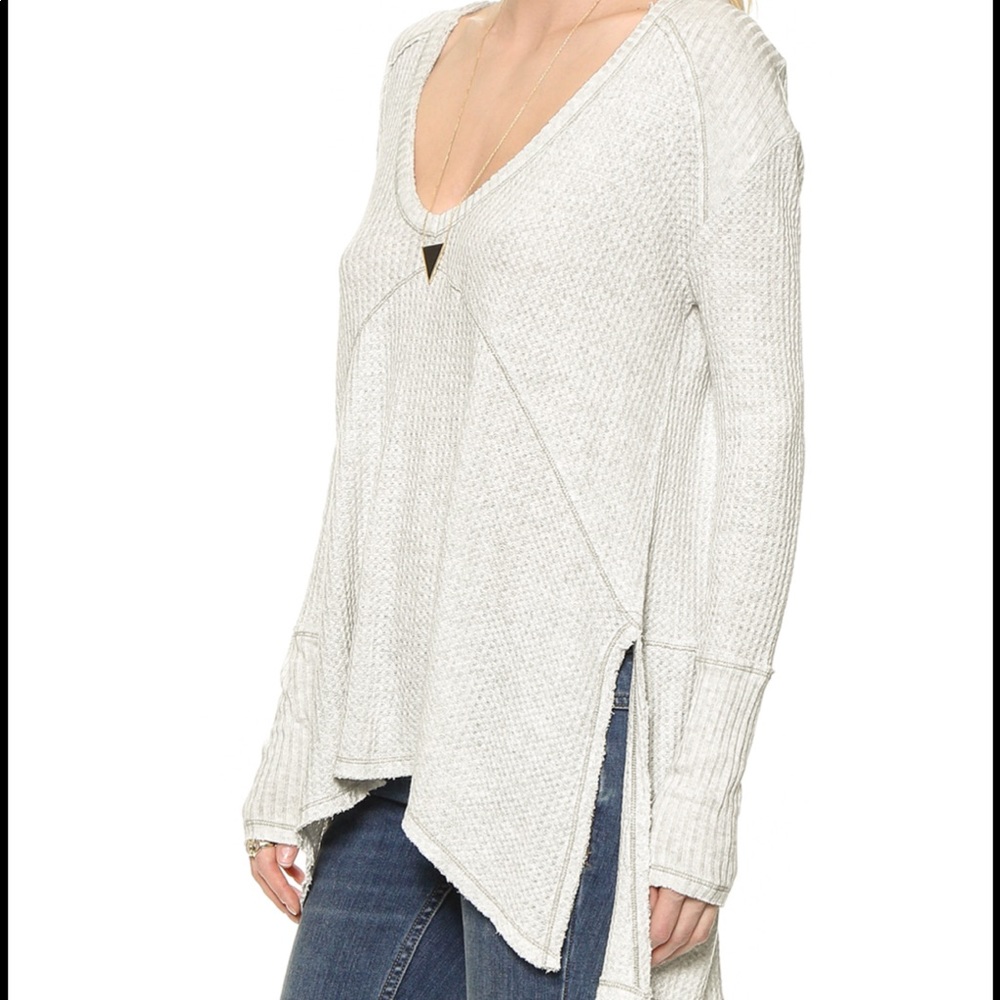 Free People Sunset Park Thermal Long Sleeve Oat M